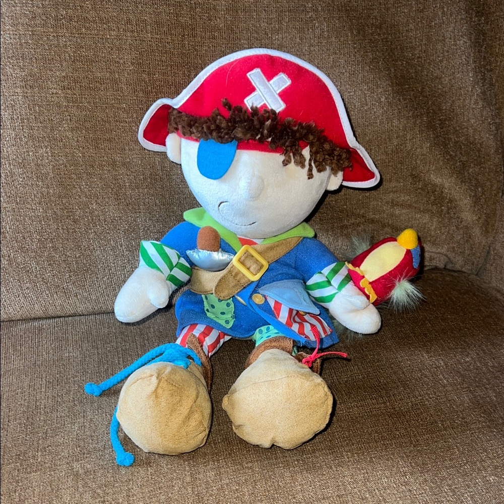 Plush Pirate Doll in Red Hat with Multicolor Outfit - Soft Kids Stuffed Toy